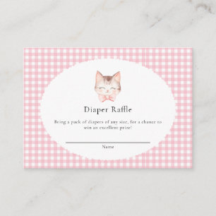 Carte D'accompagnement Kitty Chat rose Purr-fect Baby shower bébé fille