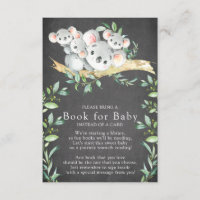 Koala Bear Triplets Baby shower Book for Baby Card