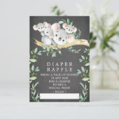 Carte D'accompagnement Koala Triplets Baby shower Déchets Raffle Ticket (Debout devant)