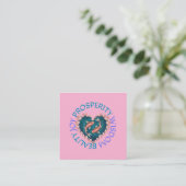 Carte D'accompagnement Koi bonne fortune rose et turquoise  (Debout devant)