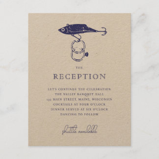 Carte D'accompagnement Kraft Brown Russe Pêche Cercles de leurre Marine B