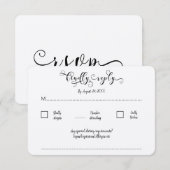 Carte D'accompagnement Kraft Calligraphie Script Traditionnel Mariage RSV (Devant / Derrière)