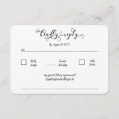 Carte D'accompagnement Kraft Calligraphie Script Traditionnel Mariage RSV (Devant)