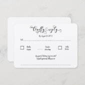 Carte D'accompagnement Kraft Calligrapy Script Traditional Wedding RSVP (Devant / Derrière)