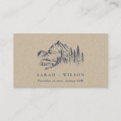 Carte D'accompagnement Kraft Pine Woods Mountain Sketch Mariage Website (Devant)