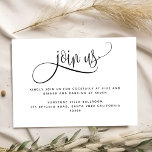 Carte D'accompagnement Kraft, Rustic Mariage Rejoignez-Nous Réception<br><div class="desc">Elegant Rustic Kraft mariage "Join Us" détails de réception carte de boîtier avec la possibilité d'ajouter toute information que vous voulez. Calligraphie manuscrite moderne et typographie de bloc. Elégante qualité propre et simple. Une partie de notre collection "Modern Rustic Fine Calligraphy Kraft Stationery" avec une variété de produits de coordination...</div>