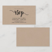 Carte D'accompagnement Kraft rustique moderne, police noire, réponse RSVP (Devant / Derrière)