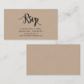 Carte D'accompagnement Kraft rustique moderne, police noire, réponse RSVP (Devant / Derrière)