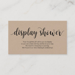 Carte D'accompagnement Kraft Rustique moderne, Script noir, douche d'affi