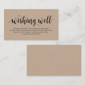 Carte D'accompagnement Kraft rustique, Script noir, Wishing Mariage (Devant / Derrière)