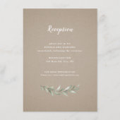 Carte D'accompagnement Kraft simple rustique mariage de verdure (Devant)