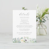 Carte D'accompagnement Kristen Boho Floral Greenery Détails du Mariage (Debout devant)