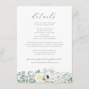 Carte D'accompagnement Kristen Boho Floral Greenery Détails du Mariage