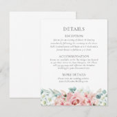 Carte D'accompagnement Kristina Pastel Rose Floral Boho Détails du Mariag (Devant / Derrière)