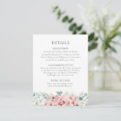 Carte D'accompagnement Kristina Pastel Rose Floral Boho Détails du Mariag (Debout devant)