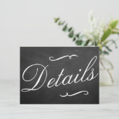 Carte D'accompagnement La collection de détails de mariage Fancy Chalkboa (Debout devant)