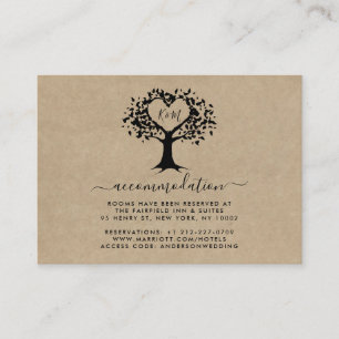 Carte D'accompagnement La collection de mariage The Rustic Heart Tree