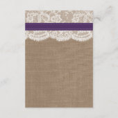 Carte D'accompagnement La Collection de Mariage Tournesol Rustique - Viol (Dos)