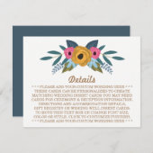 Carte D'accompagnement La collection de Mariages blancs à couronne de fle (Devant / Derrière)