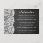 Carte D'accompagnement La collection de Mariages Chalkboard & Lace<br><div class="desc">La collection Chalkboard & dentelle est un design étonnant avec un bel arrière - plan effet Chalkboard avec une coupe en dentelle blanche vintage romantique. Ces Cartes Détail peuvent être personnalisées pour votre occasion spéciale et rendraient l'insert parfait assorti pour une suite mariage, douche nuptiale, fête de fiançailles, fête d'anniversaire...</div>