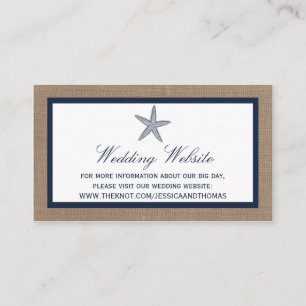 Carte D'accompagnement La collection de mariages de la marine Starfish Bu