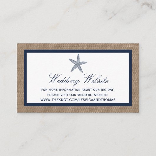 Carte D'accompagnement La collection de mariages de la marine Starfish Bu (Devant)