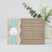 Carte D'accompagnement La collection de mariages de plage de sable turquo (Debout devant)