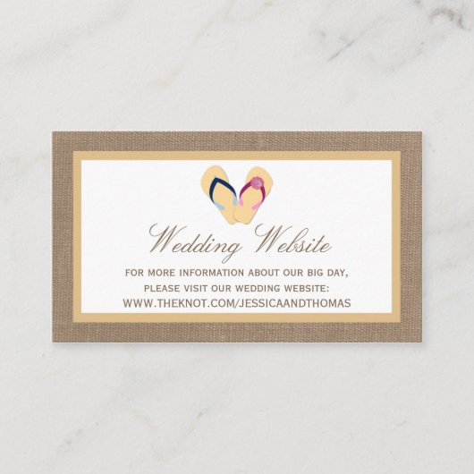 Carte D'accompagnement La collection de Mariages Flip Flop Sand Beach Bur (Devant)