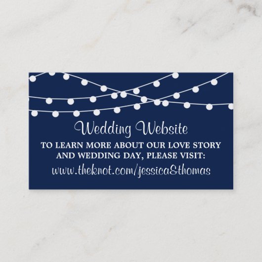 Carte D'accompagnement La Collection Mariage Bleu Marine Lights (Devant)