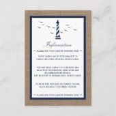 Carte D'accompagnement La collection Mariage de Burlap du phare nautique (Devant)