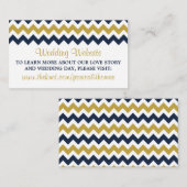 Carte D'accompagnement La collection Mariage moderne Chevron - Marine & G (Devant / Derrière)