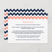 Carte D'accompagnement La collection Mariage moderne Chevron - Rose & Nav (Devant / Derrière)