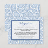 Carte D'accompagnement La collection Mariage moderne Paisley - Bleu (Devant / Derrière)