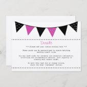 Carte D'accompagnement La collection moderne de Mariages à bascule rose (Devant / Derrière)