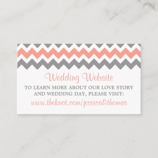 Carte D'accompagnement La collection moderne de Mariages Chevron - rose e (Devant)