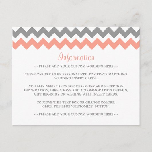 Carte D'accompagnement La collection moderne de Mariages Chevron - rose e (Devant)