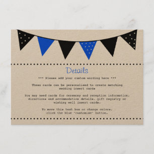 Carte D'accompagnement La collection moderne de Mariages de Bunting Bleu