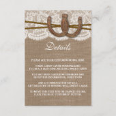 Carte D'accompagnement La collection Rustic Horseshoe Mariage (Devant)