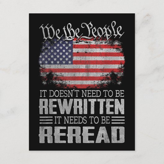 Carte D'accompagnement La Constitution américaine du drapeau doit être re (Dos)