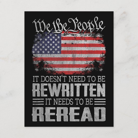 Carte D'accompagnement La Constitution américaine du drapeau doit être re (Devant)