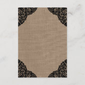 Carte D'accompagnement La dentelle noire sur la collection de Mariages de (Dos)