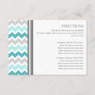 Carte D'accompagnement La direction de mariage carde Chevron gris