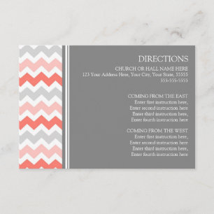 Carte D'accompagnement La direction de mariage carde Chevron gris de