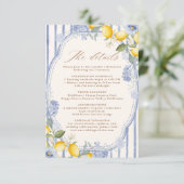 Carte D'accompagnement La Dolce Vita Lemon Citrus wedding details (Debout devant)