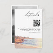 Carte D'accompagnement La Jolla Mariage Détails Moderne Détails QR Code (Devant / Derrière)