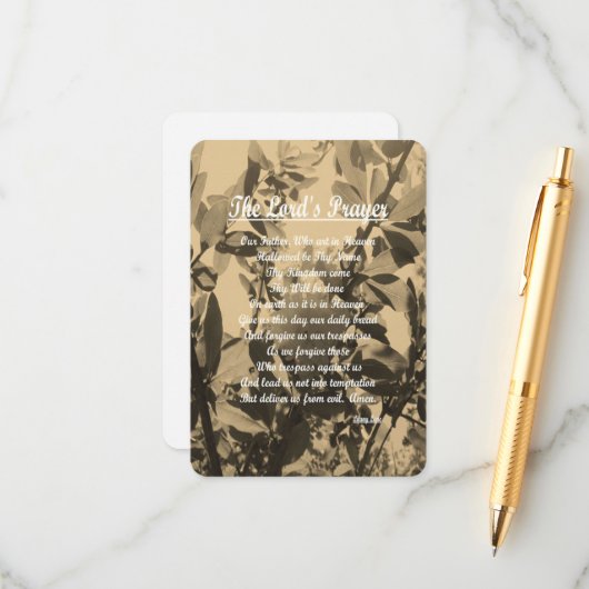 Carte D'accompagnement La prière des seigneurs (Devant/Arrière en situation)