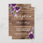 Carte D'accompagnement La réception de mariage rustique carde les fleurs (Devant / Derrière)