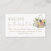 Carte D'accompagnement La recette de douche du marché pour la mariée à êt (Devant)