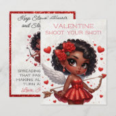 Carte D'accompagnement La Saint-Valentin, gourmande afro-américaine (Devant / Derrière)