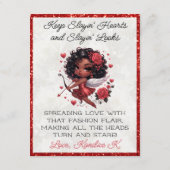 Carte D'accompagnement La Saint-Valentin, gourmande afro-américaine (Dos)